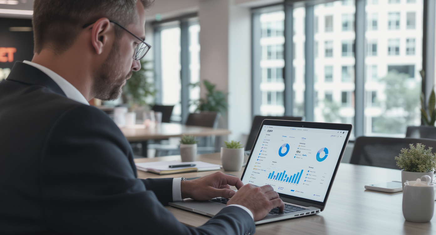 Consultant SEO analysant des données pour améliorer la visibilité en ligne