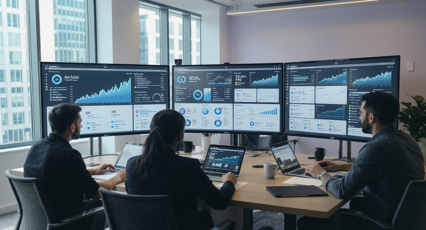 Analyse SEO avec graphiques et outils d'audit de site web